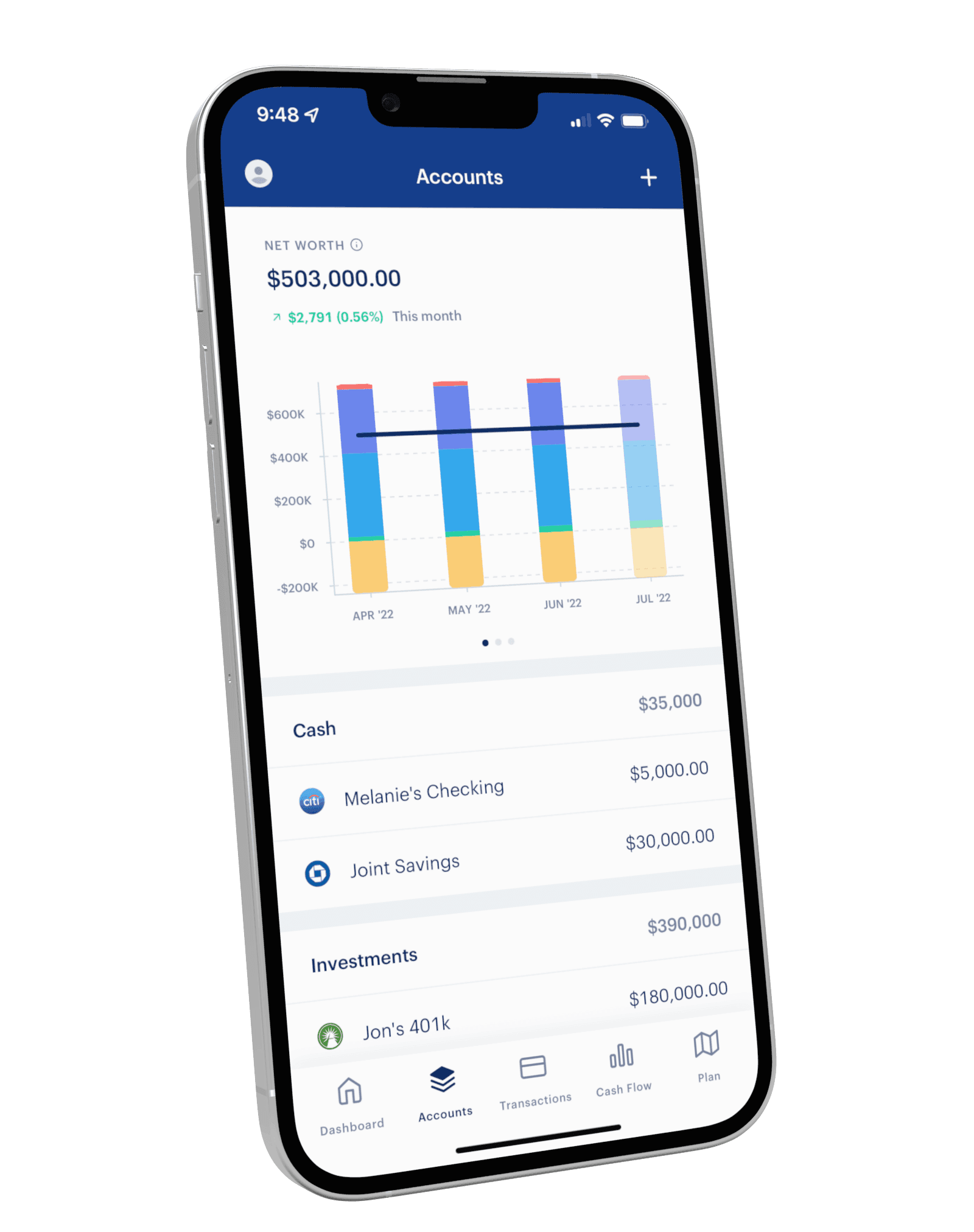 Net Worth with Monarch on mobile