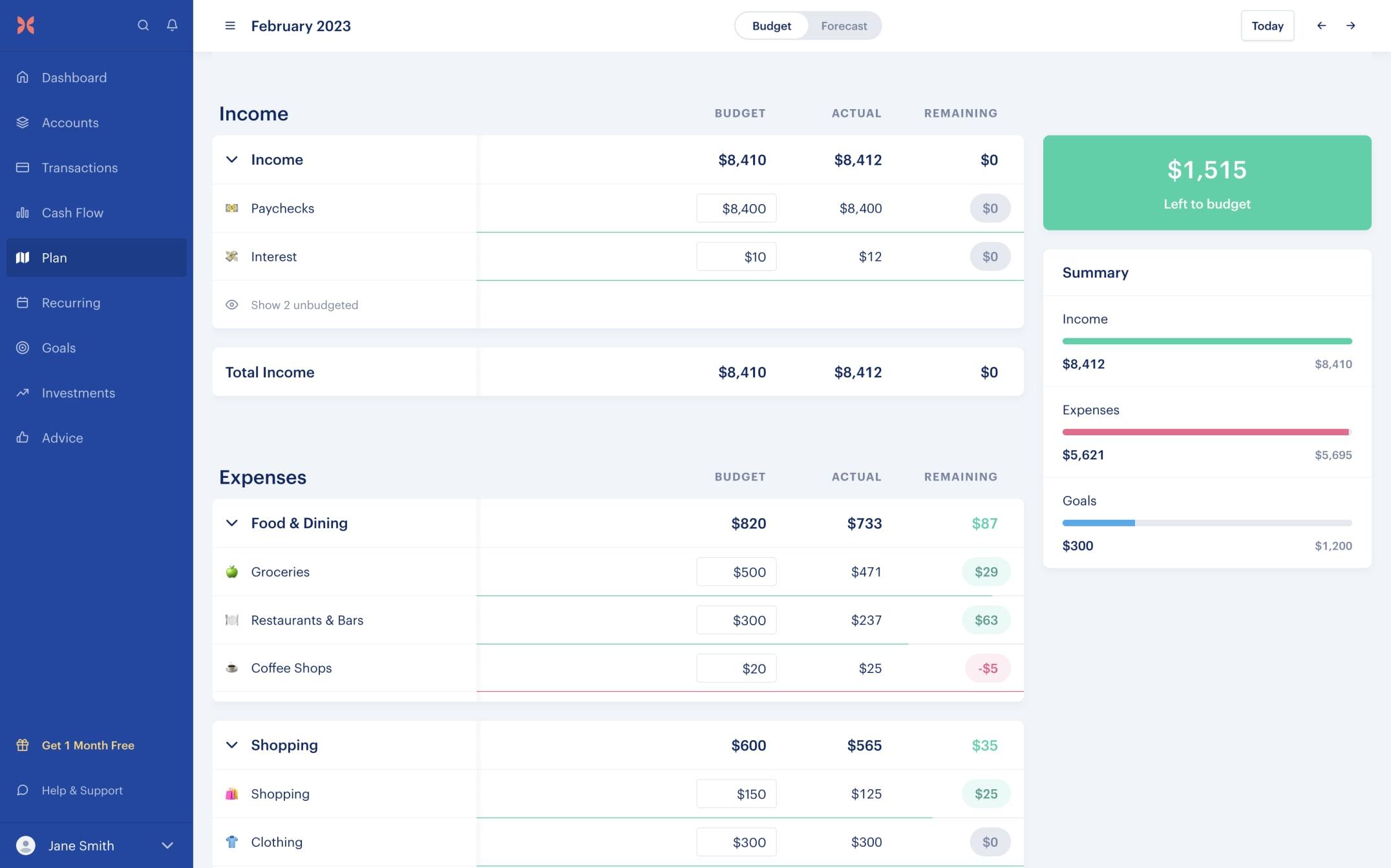 Budgeting with Monarch on web