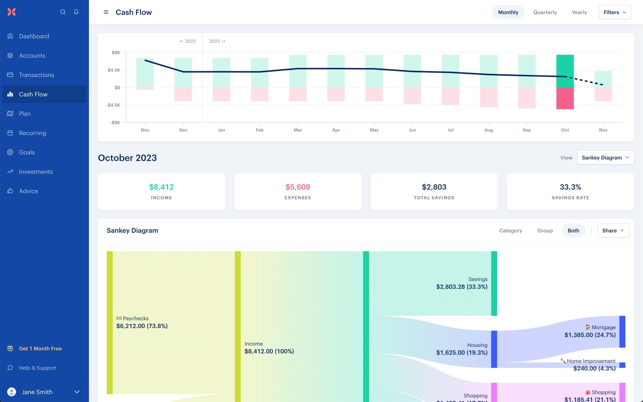 Net worth tracking with Monarch on web