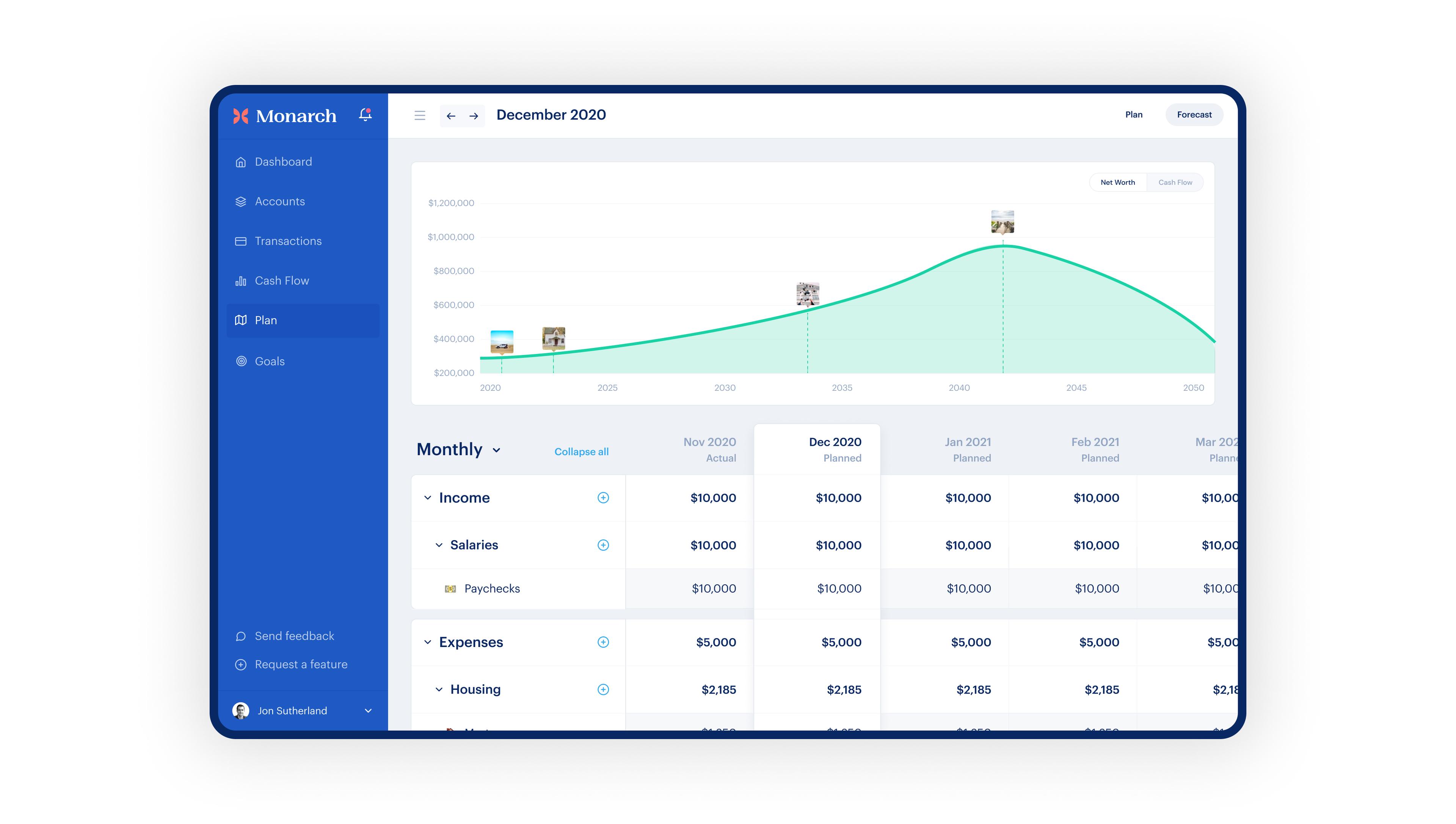 Edit Your Plan in Monarch