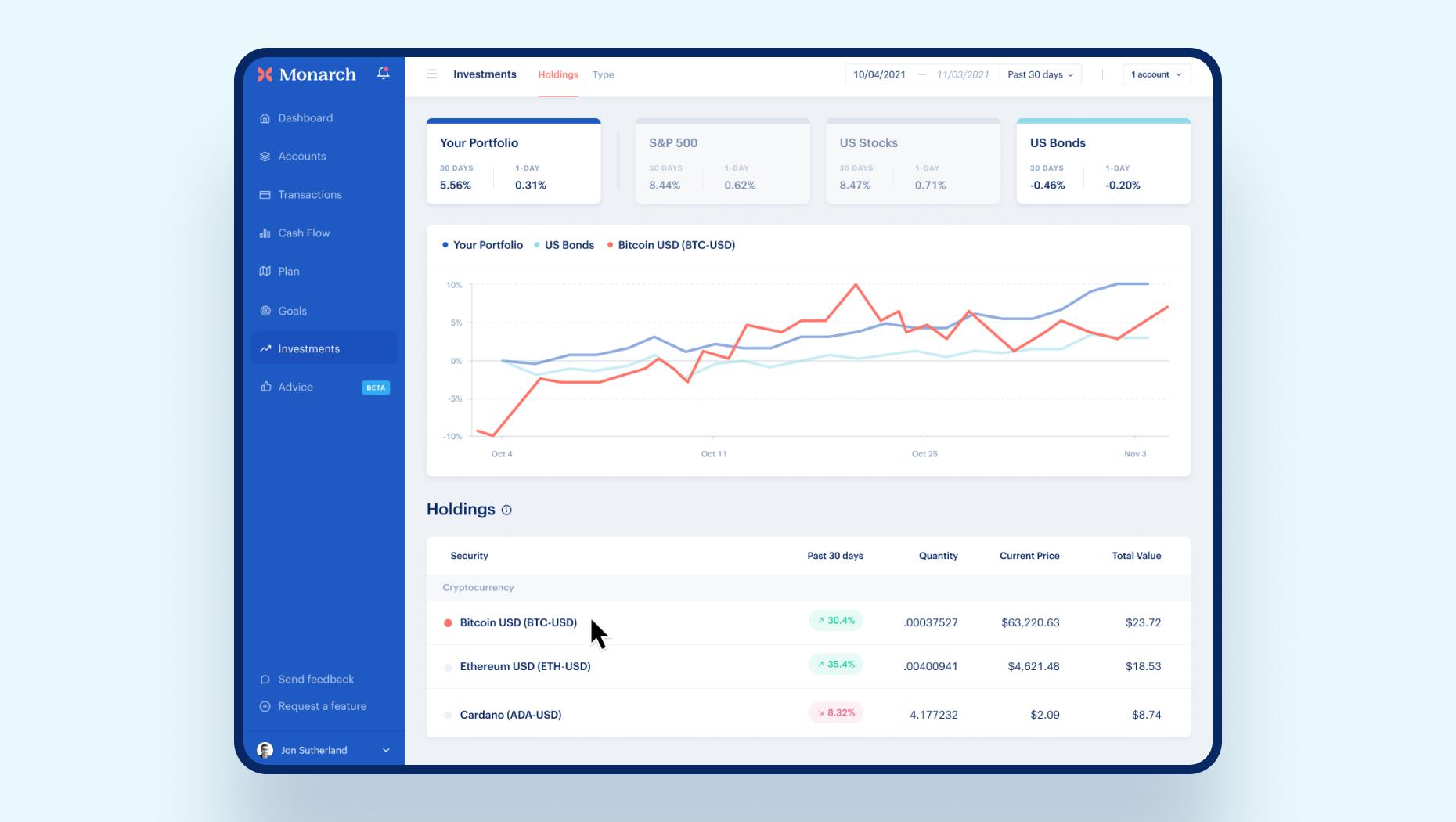 Coinbase, account organization